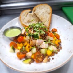 Ensalada de Lentejas con Pepino Tomate y Mango